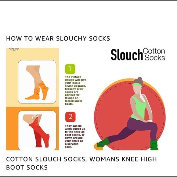 51Twenty Retro Slouch Socks Neon Brights pick your color - Picture 7 of 7